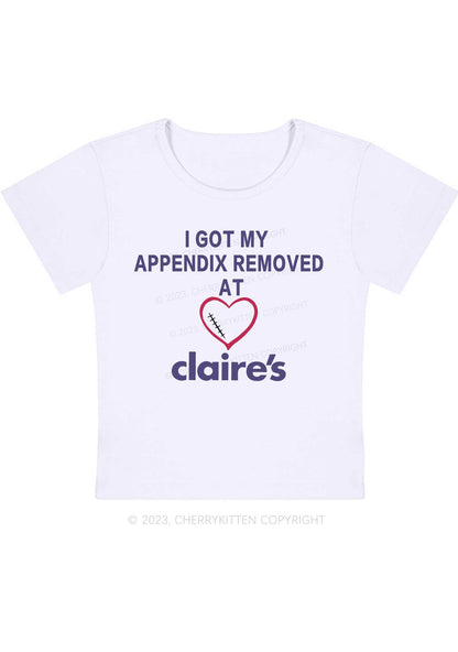 Curvy I Got My Appendix Removed At Claire's Baby Tee Cherrykitten