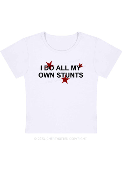 Curvy All My Own Stunts Baby Tee Cherrykitten