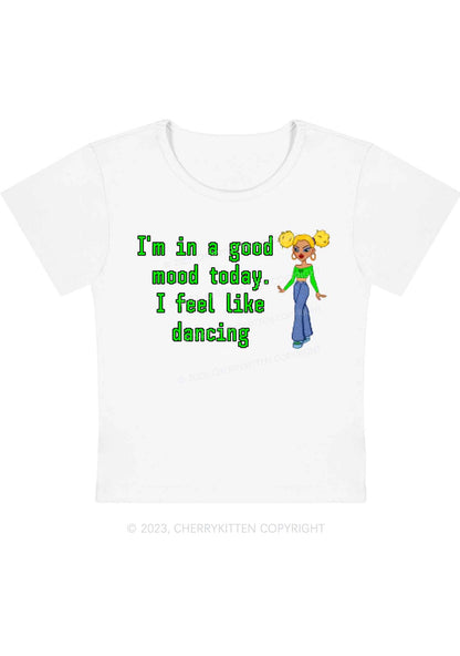 Curvy I'm In A Good Mood Today Y2K Baby Tee Cherrykitten