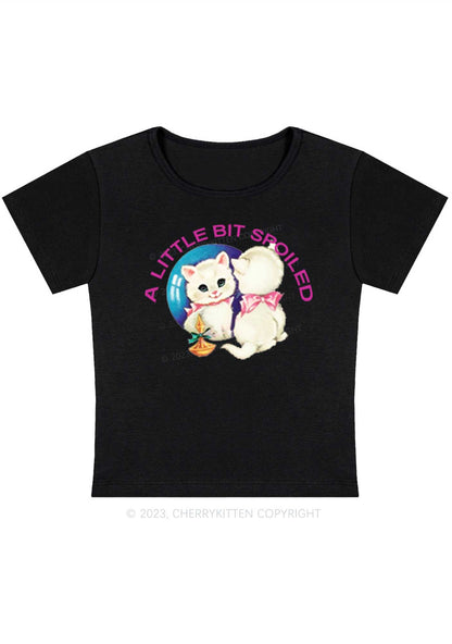 Curvy A Little Bit Spoiled Baby Tee Cherrykitten