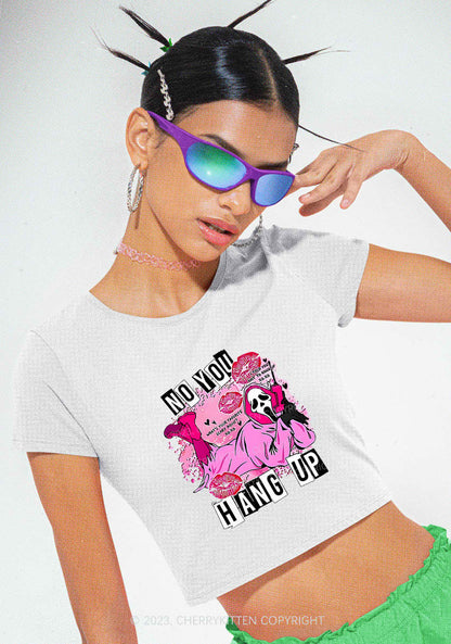 Pink Ghost Lying Halloween Y2K Baby Tee Cherrykitten