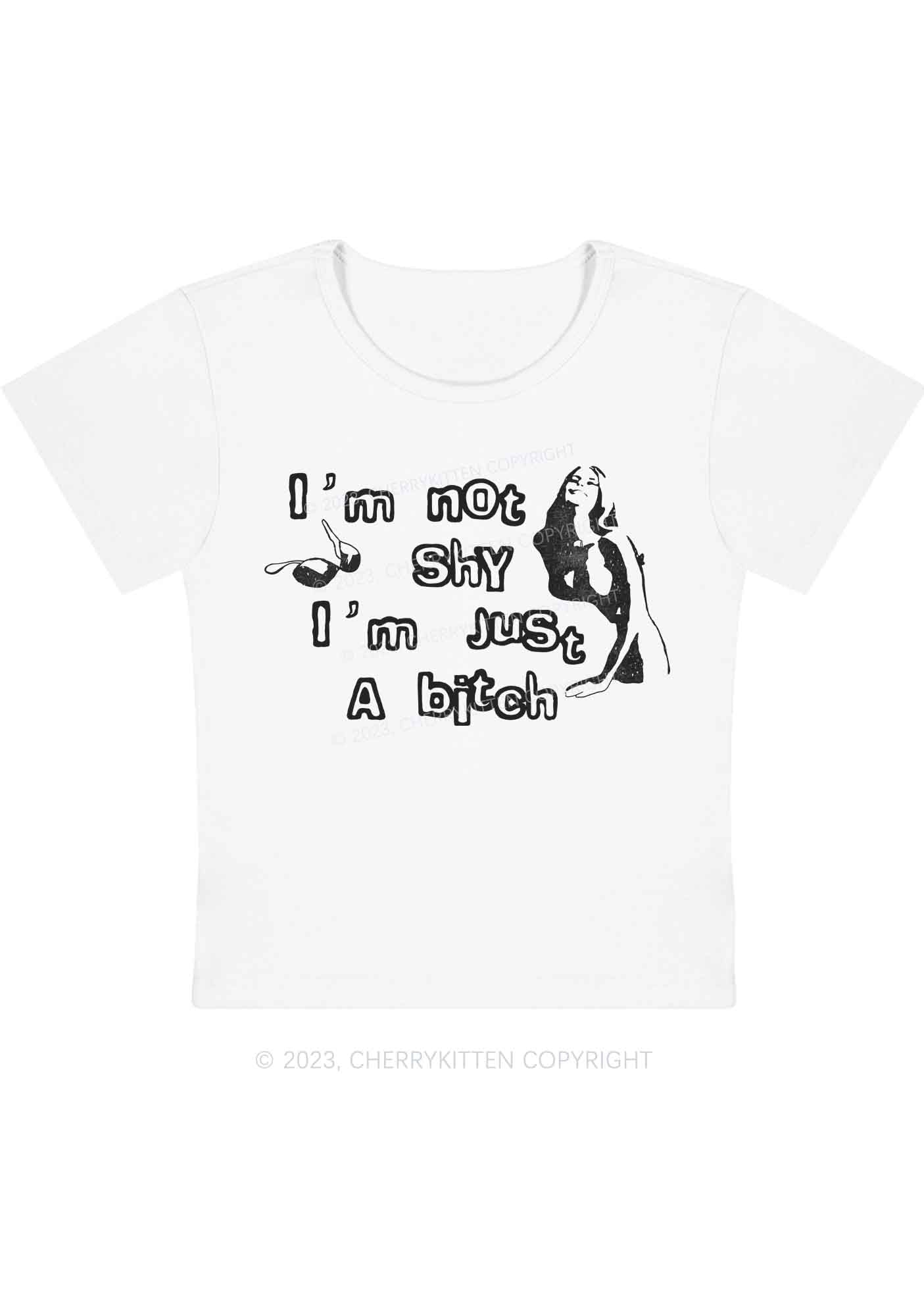 Curvy I'm Just A Bxxch Y2K Baby Tee Cherrykitten