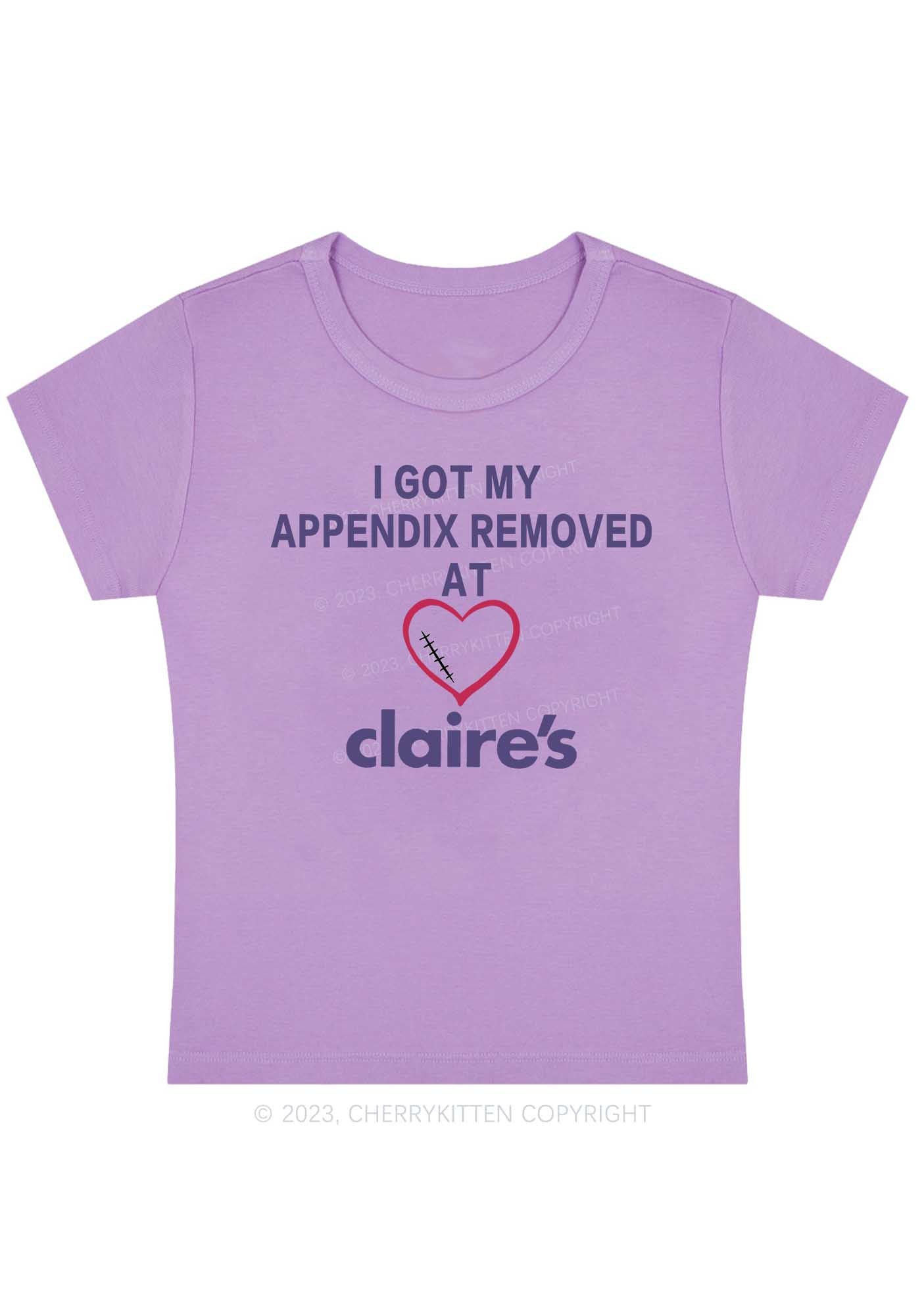 Curvy I Got My Appendix Removed At Claire's Baby Tee Cherrykitten