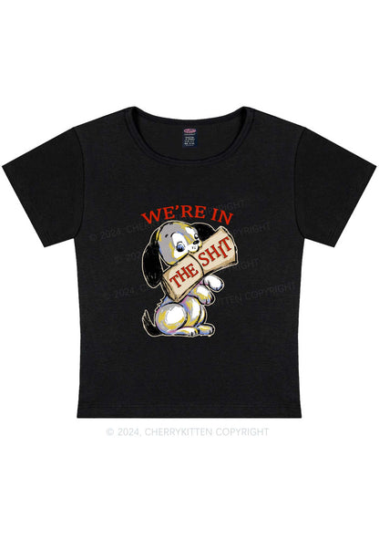 Curvy Funny Dog Y2K Baby Tee Cherrykitten