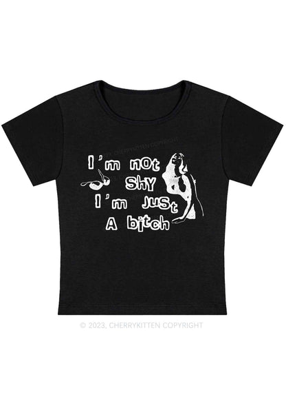 Curvy I'm Just A Bxxch Y2K Baby Tee Cherrykitten