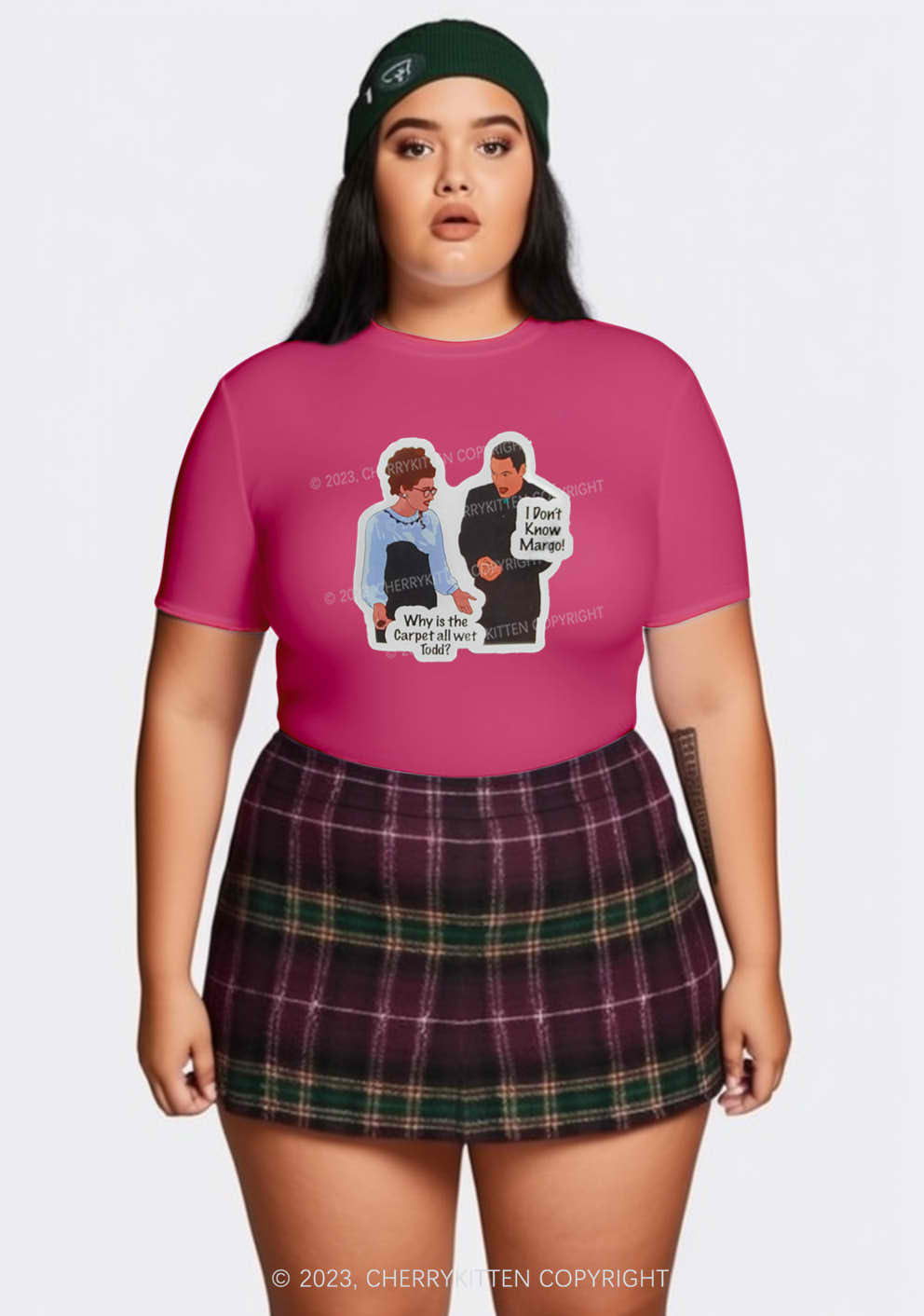 I Don't Know Margo Christmas Y2K Baby Tee Cherrykitten