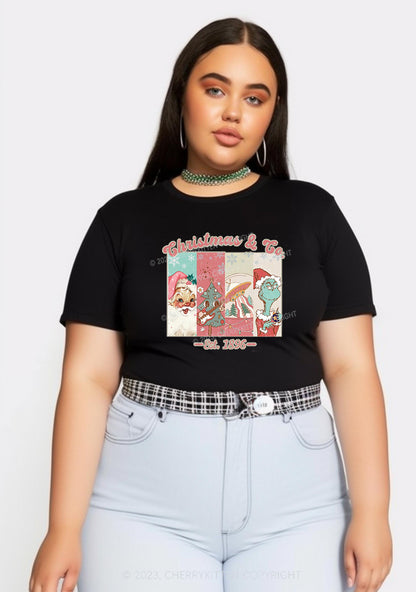 Retro Pink Santa Christmas Y2K Baby Tee Cherrykitten