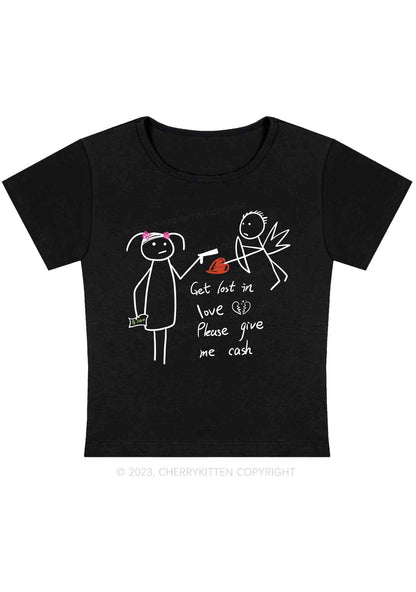 Curvy Please Give Me Cash Not Love Y2K Baby Tee Cherrykitten