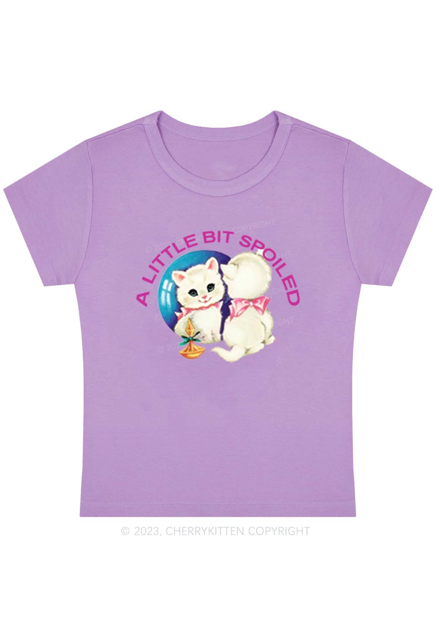 Curvy A Little Bit Spoiled Baby Tee Cherrykitten