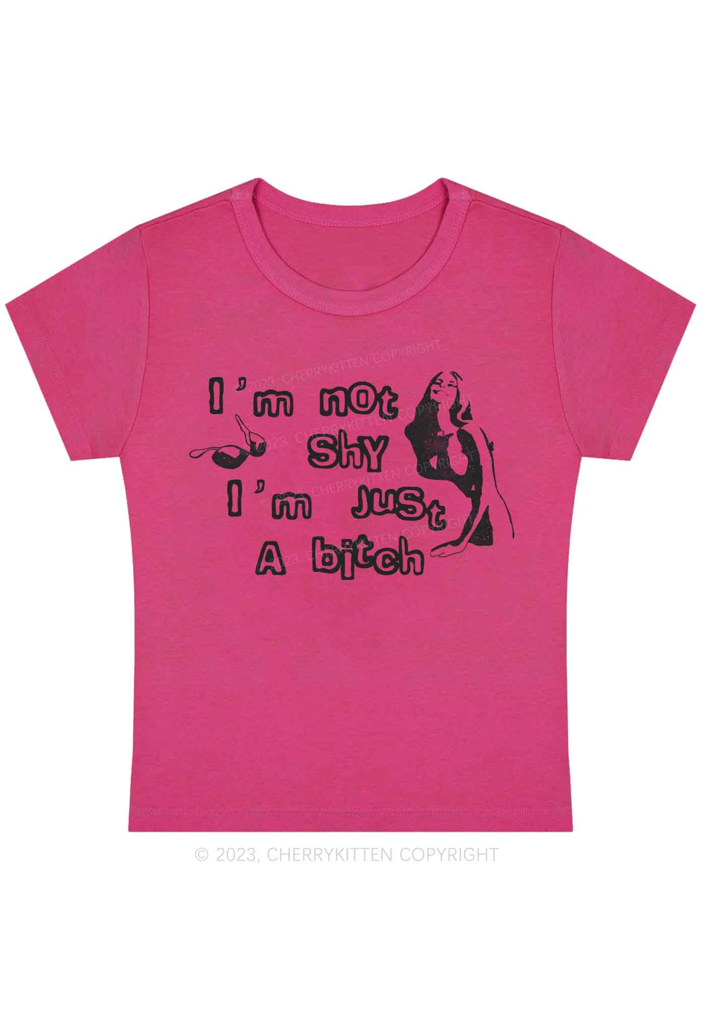 Curvy I'm Just A Bxxch Y2K Baby Tee Cherrykitten