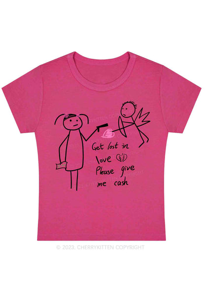 Curvy Please Give Me Cash Not Love Y2K Baby Tee Cherrykitten
