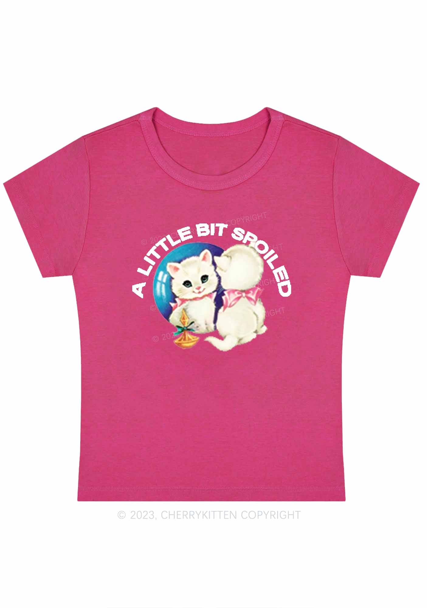 Curvy A Little Bit Spoiled Baby Tee Cherrykitten