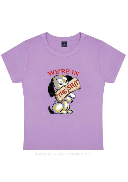 Curvy Funny Dog Y2K Baby Tee Cherrykitten
