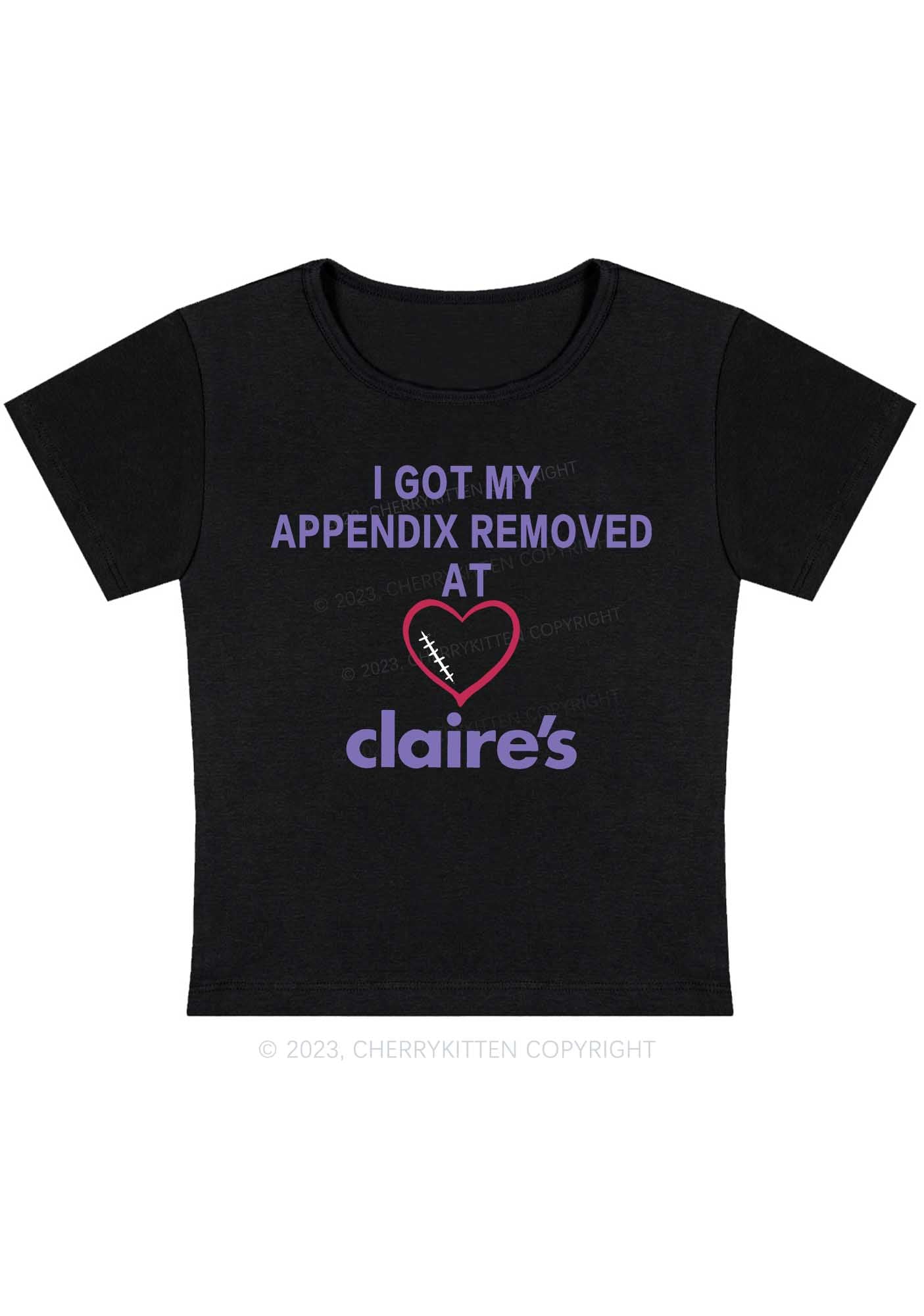 Curvy I Got My Appendix Removed At Claire's Baby Tee Cherrykitten