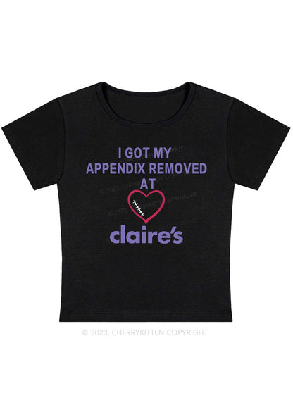 Curvy I Got My Appendix Removed At Claire's Baby Tee Cherrykitten