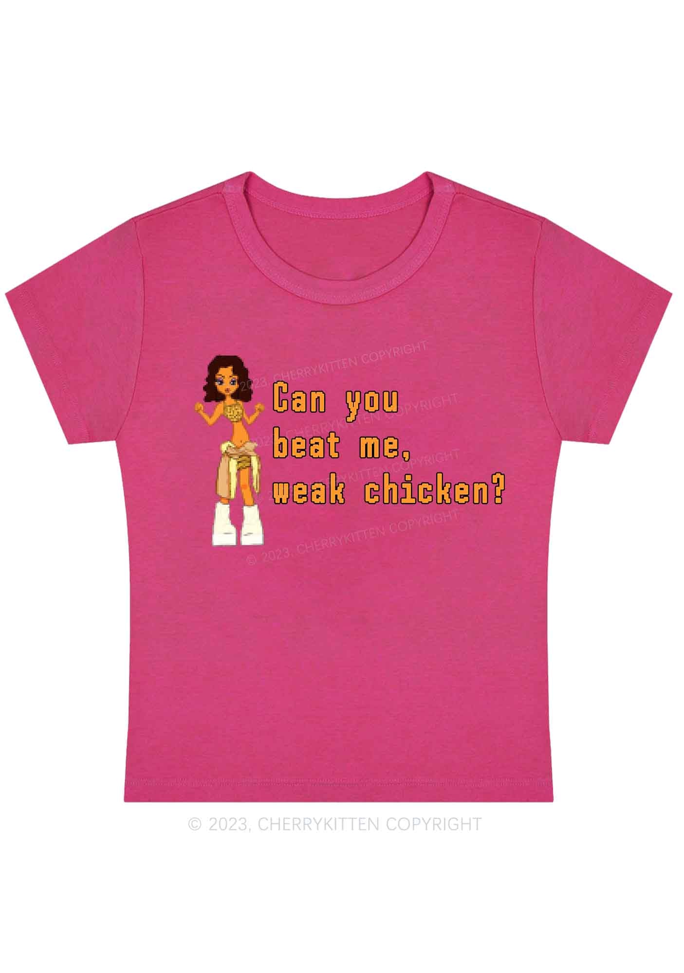 Curvy Can You Beat Me Y2K Baby Tee Cherrykitten