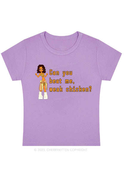 Curvy Can You Beat Me Y2K Baby Tee Cherrykitten
