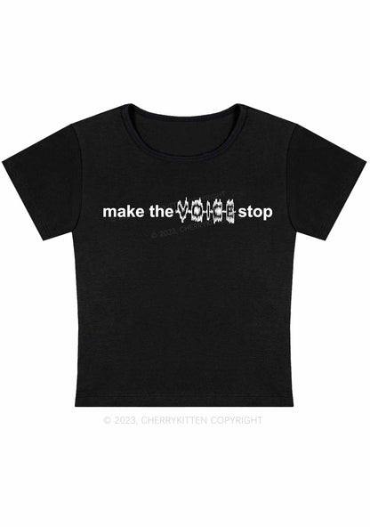 Curvy Make The Voice Stop Baby Tee Cherrykitten