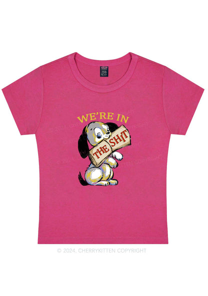 Curvy Funny Dog Y2K Baby Tee Cherrykitten