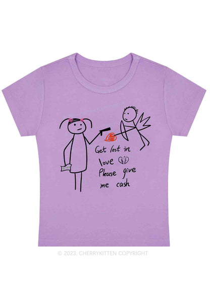 Curvy Please Give Me Cash Not Love Y2K Baby Tee Cherrykitten