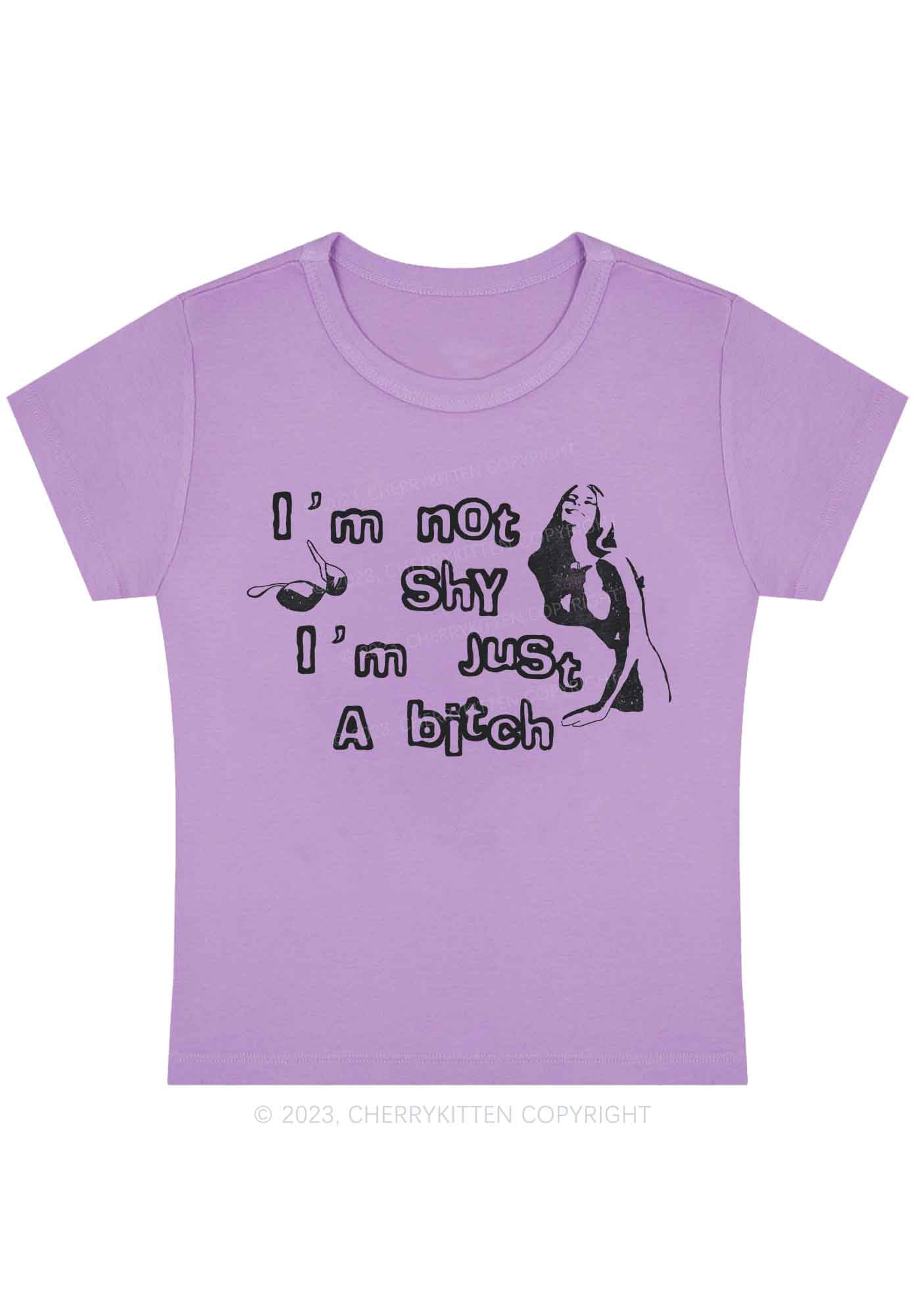 Curvy I'm Just A Bxxch Y2K Baby Tee Cherrykitten