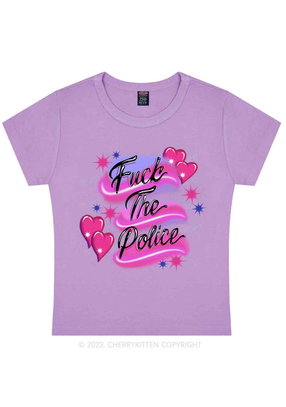 Curvy Fxxk The Police Flying Heart Y2K Baby Tee Cherrykitten