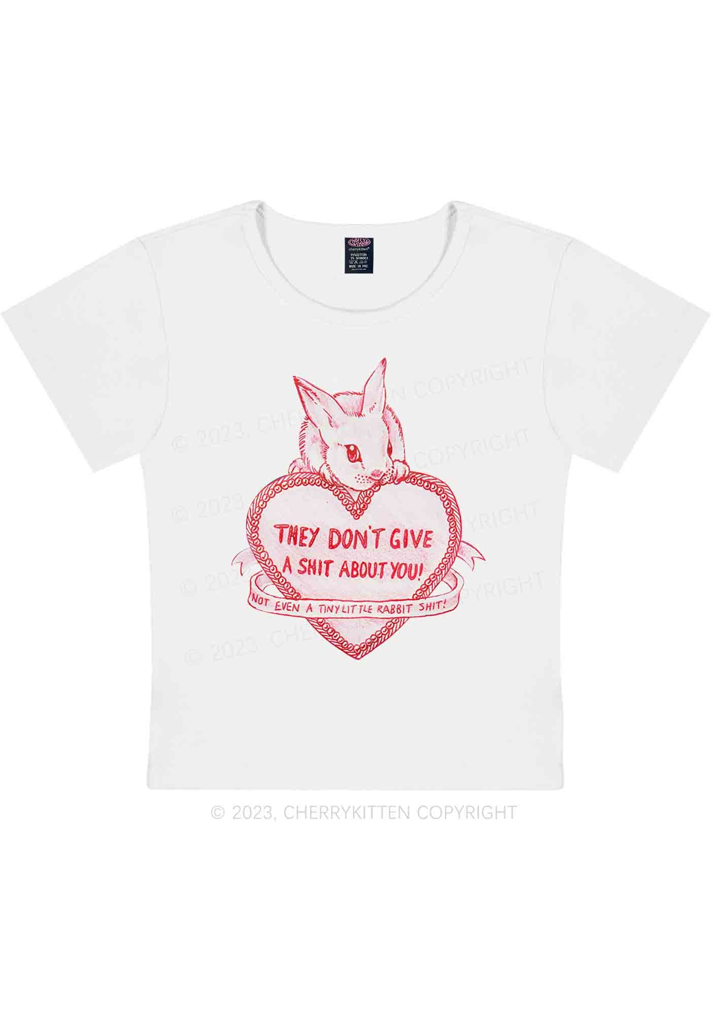 Curvy They Don't Give A Shxt About You Y2K Baby Tee Cherrykitten