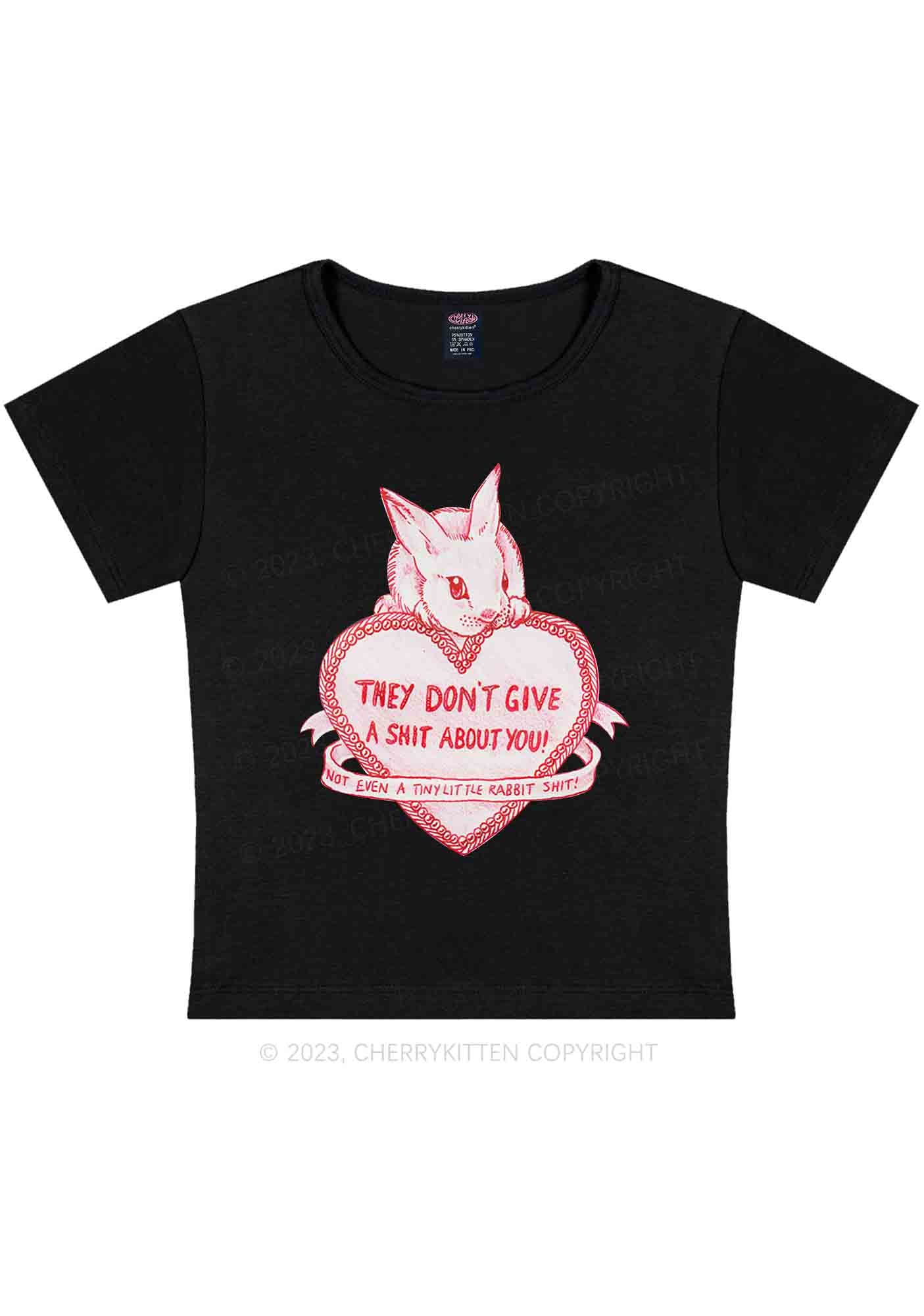 Curvy They Don't Give A Shxt About You Y2K Baby Tee Cherrykitten