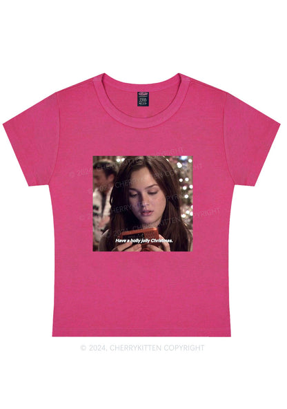 Holly Jolly Christmas Y2K Baby Tee Cherrykitten