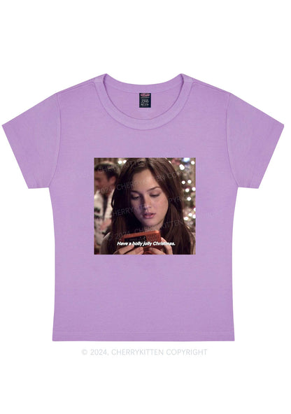 Holly Jolly Christmas Y2K Baby Tee Cherrykitten