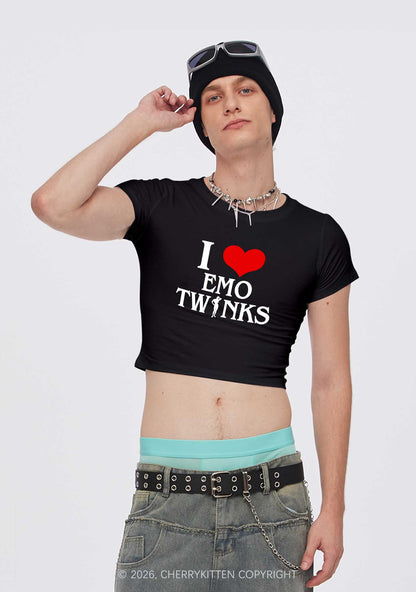 I Love Emo Twinks Pride Y2K Baby Tee Cherrykitten
