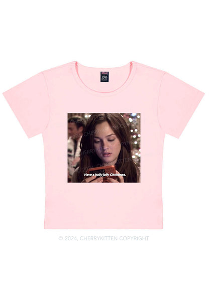 Holly Jolly Christmas Y2K Baby Tee Cherrykitten