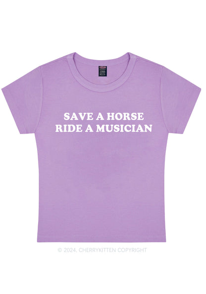 Ride A Musician Y2K Baby Tee Cherrykitten