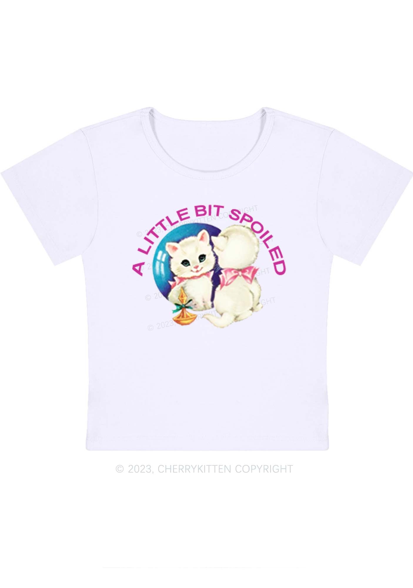 Curvy A Little Bit Spoiled Baby Tee Cherrykitten