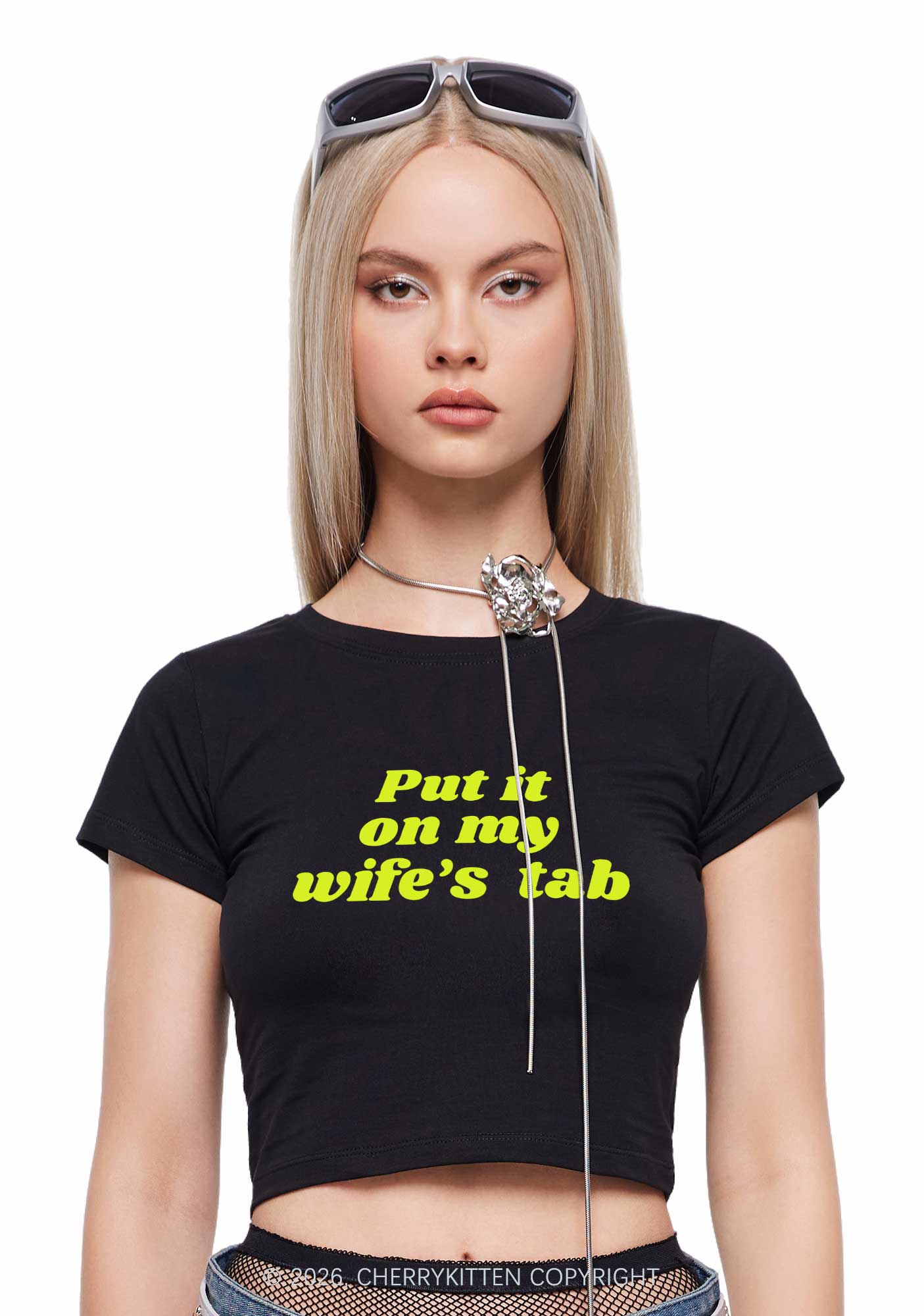 Put It On My Wifes Tab Pride Y2K Baby Tee Cherrykitten