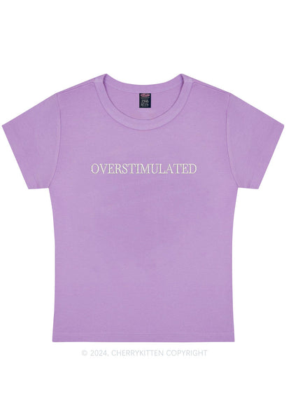 Embroidered Overstimulated Y2K Baby Tee Cherrykitten