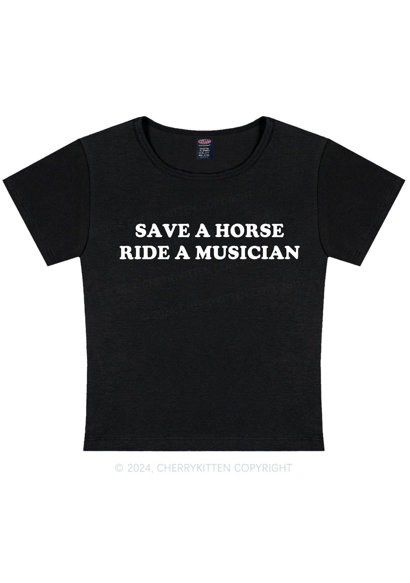 Ride A Musician Y2K Baby Tee Cherrykitten