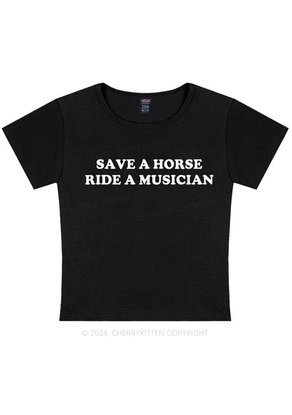 Ride A Musician Y2K Baby Tee Cherrykitten