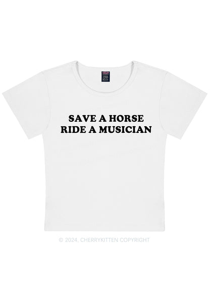 Ride A Musician Y2K Baby Tee Cherrykitten