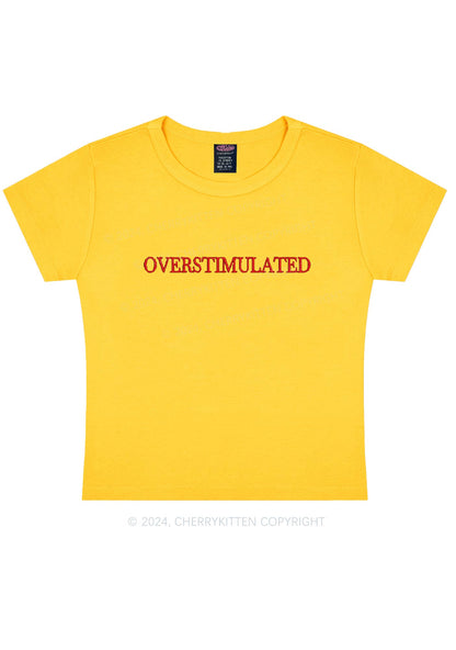 Embroidered Overstimulated Y2K Baby Tee Cherrykitten