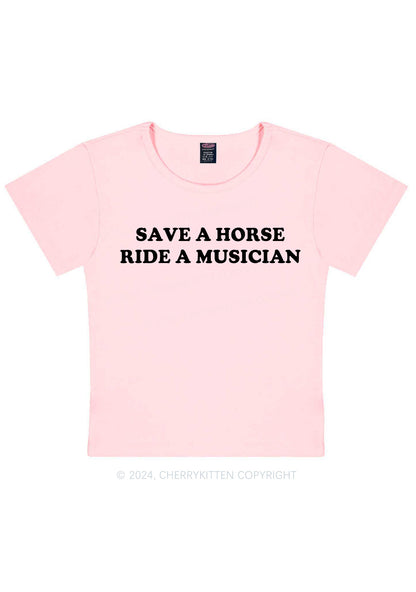 Ride A Musician Y2K Baby Tee Cherrykitten