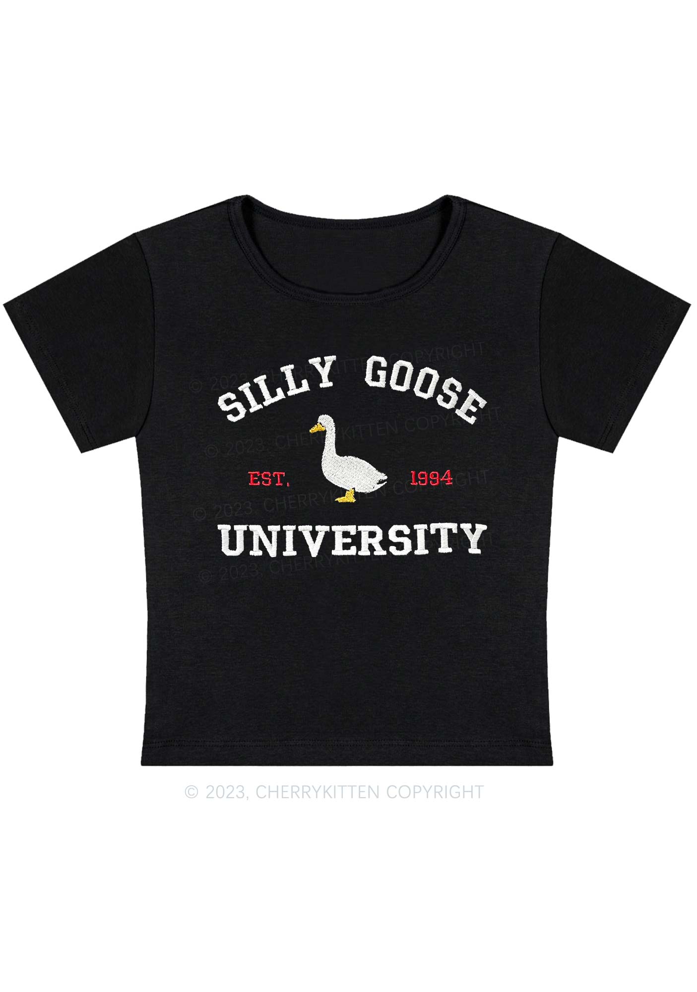 Silly Goose University EST 1994 Y2K Baby Tee Cherrykitten