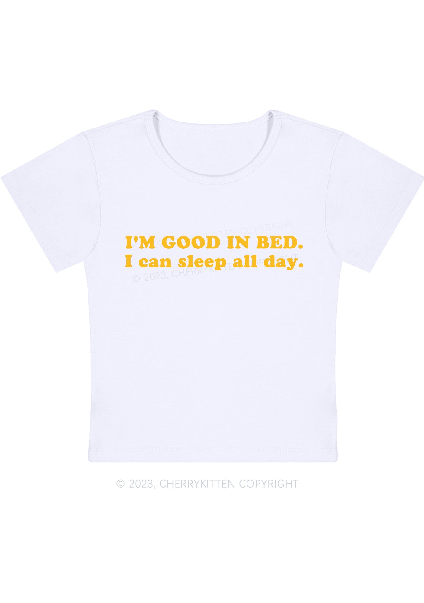 Curvy I'm Good In Bed Baby Tee Cherrykitten