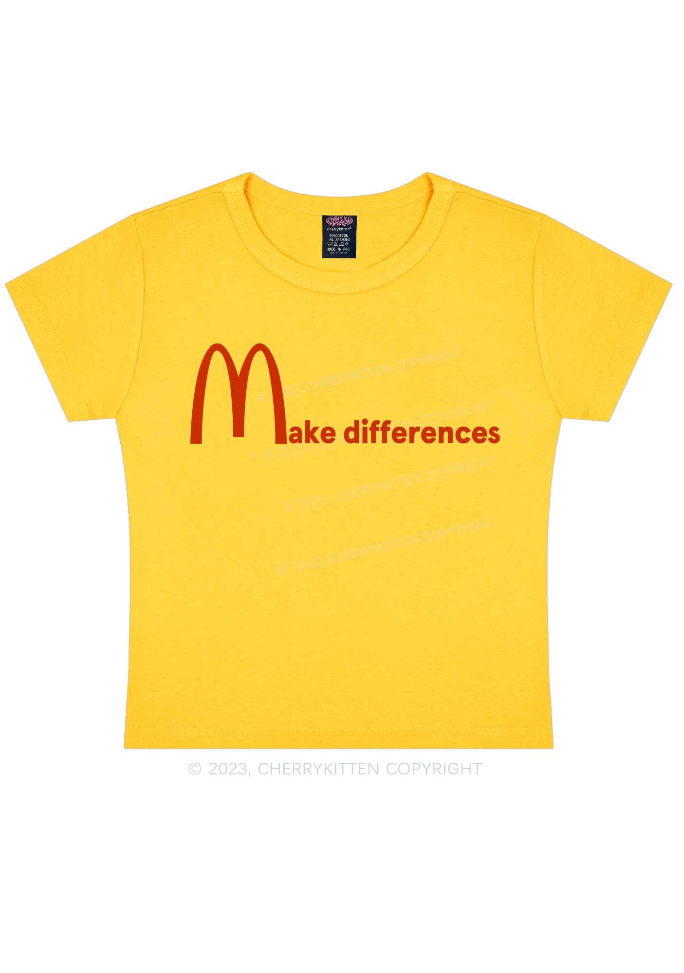 Make Differences Y2K Baby Tee Cherrykitten