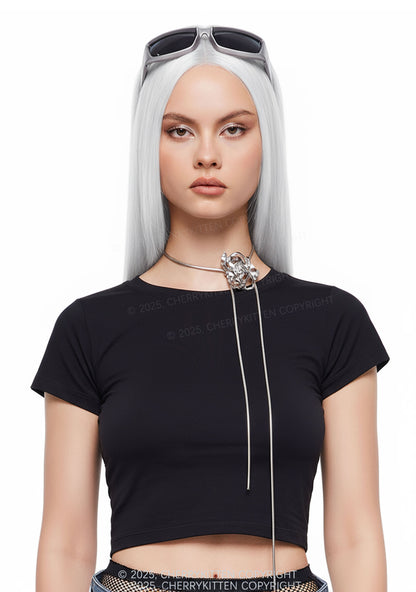 Long Straight Hair Y2K White Wigs Cherrykitten