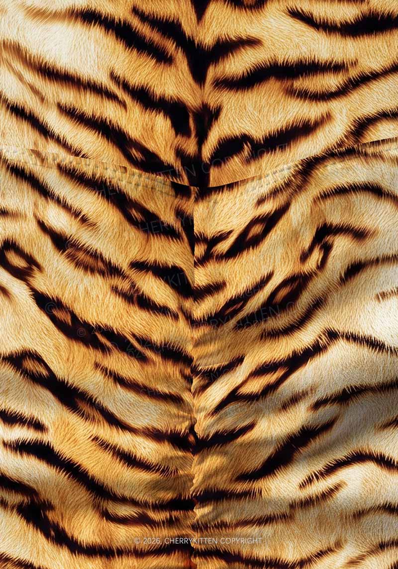 Tiger Stripes Y2K Print Gym Shorts Cherrykitten