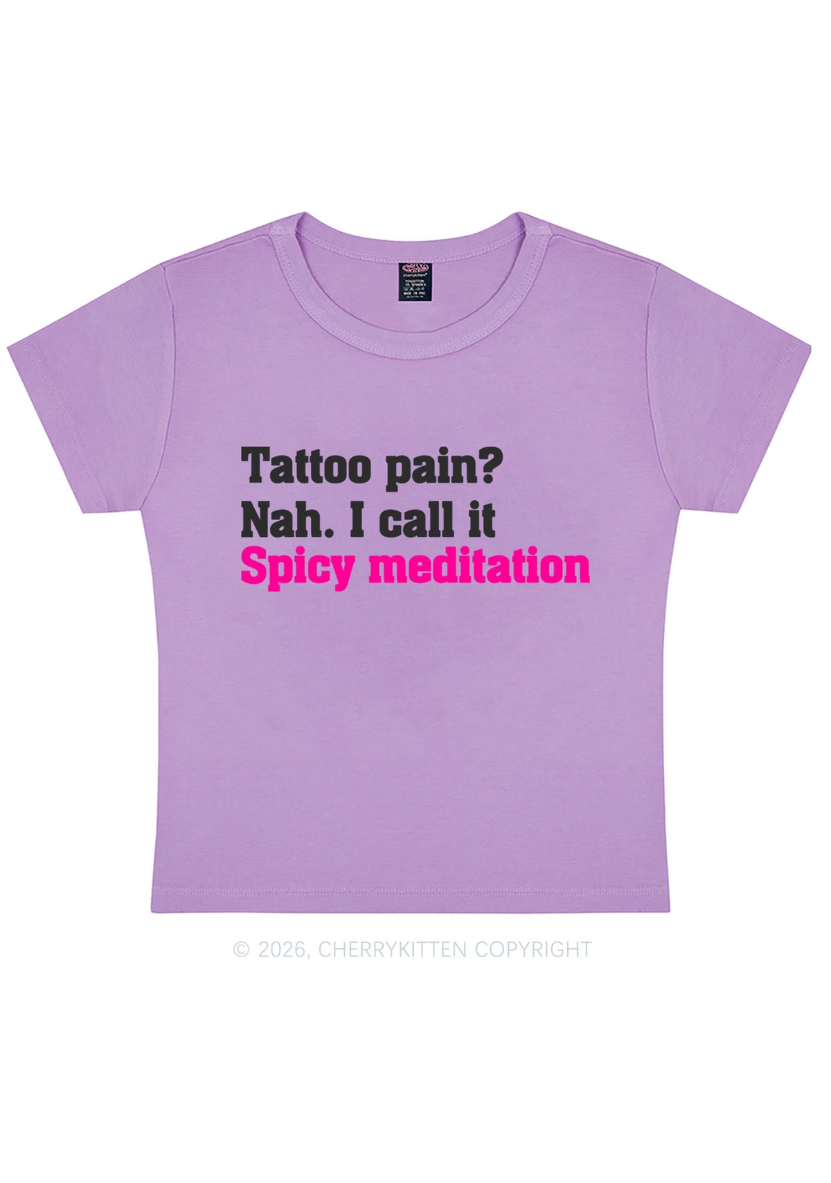 Tattoo Pain Spicy Meditation Y2K Baby Tee Cherrykitten