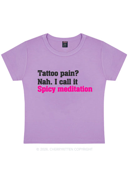 Tattoo Pain Spicy Meditation Y2K Baby Tee Cherrykitten