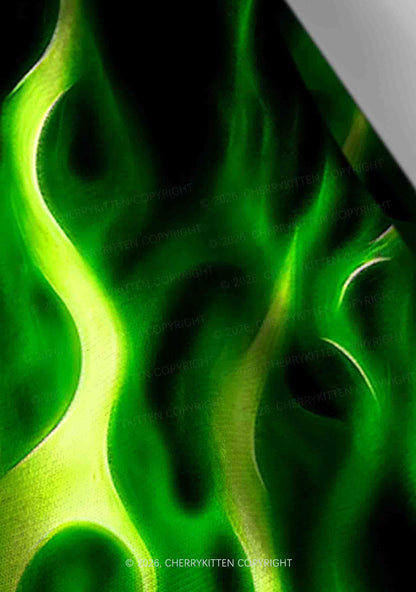 Neon Green Flame Y2K Print Headband Cherrykitten