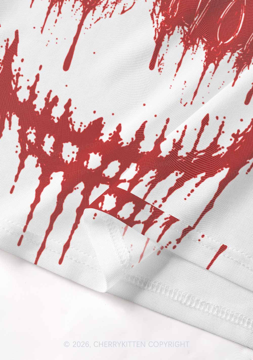 Halloween Blood Drip Face Y2K Mesh Crop Top Cherrykitten